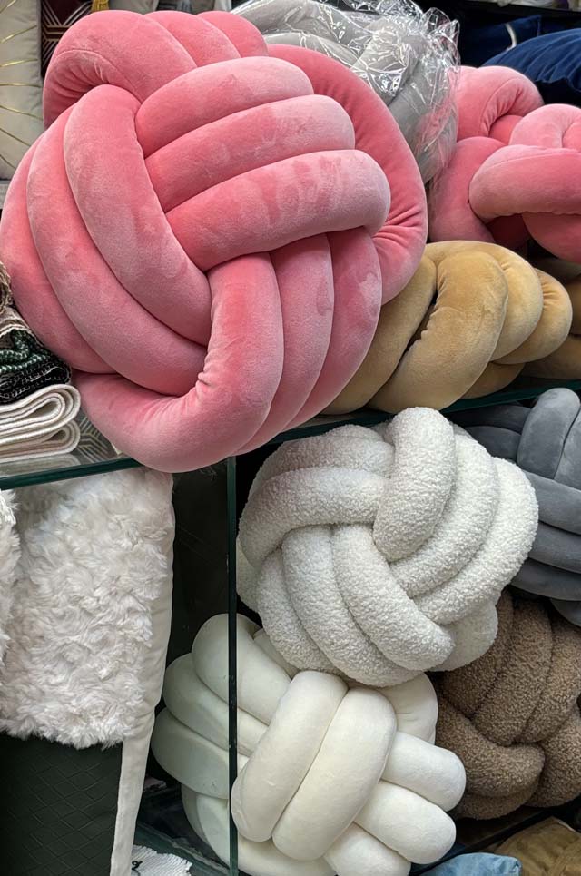 Knot Ball Pillows Rose Flower