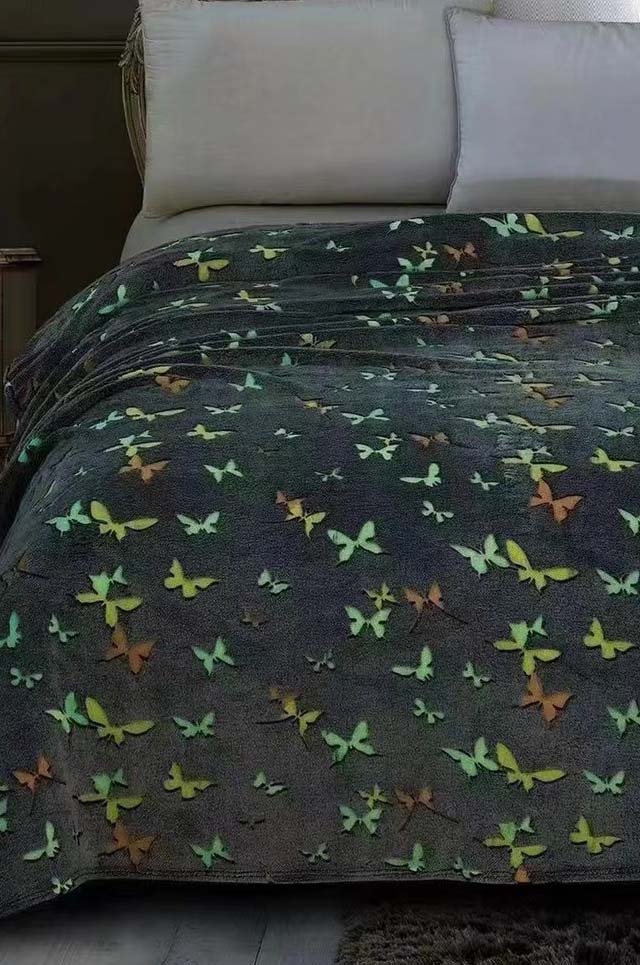 Fabric Glow Flannel Fleece Blanket Glowing in Dark
