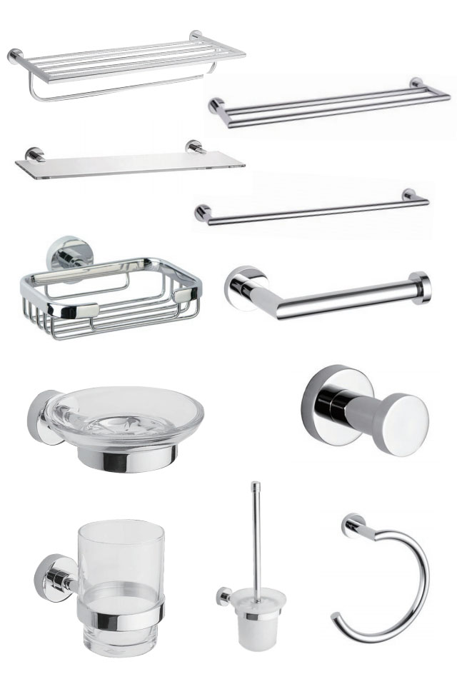Wall Mounted Chrome Stainless Steel Bathroom Sets